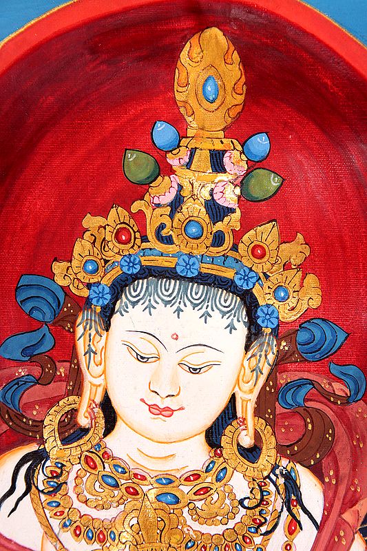A Fine Portrait of Primordial Buddha Vajrasattva | Exotic India Art