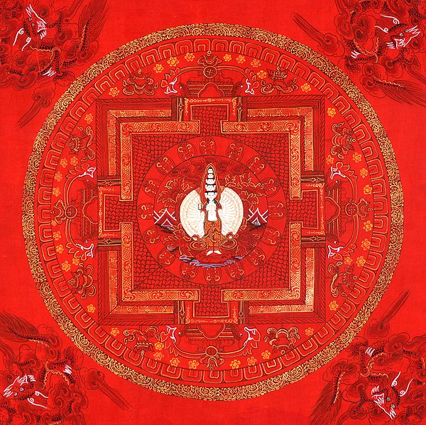 Thousand Armed Avalokiteshvara Mandala (Red Thangka)