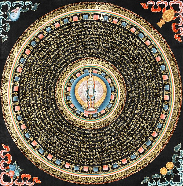 Mandala of Thousand Armed Avalokiteshvara with Syllable Mantra