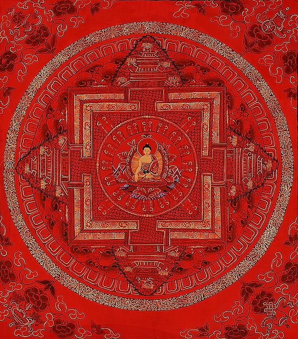 Mandala of Shakyamuni Buddha in Red Hue