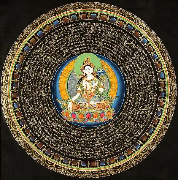 White Tara Mandala with Mantras