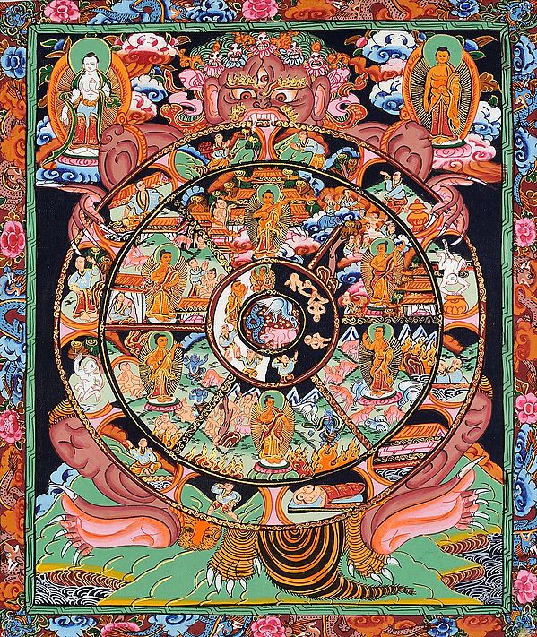 Tibetan Buddhist Bhavachakra (The Wheel of Life)