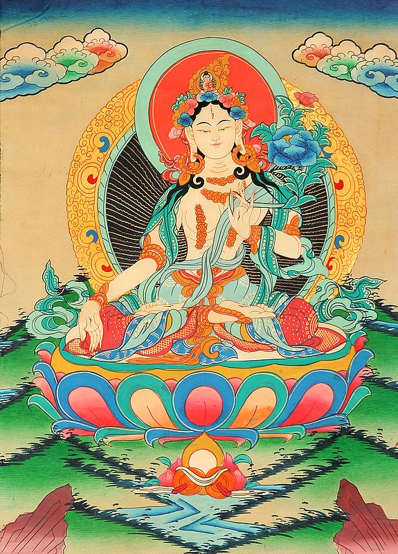 Goddess White Tara Who Bestows a Long Life on Her Devotees