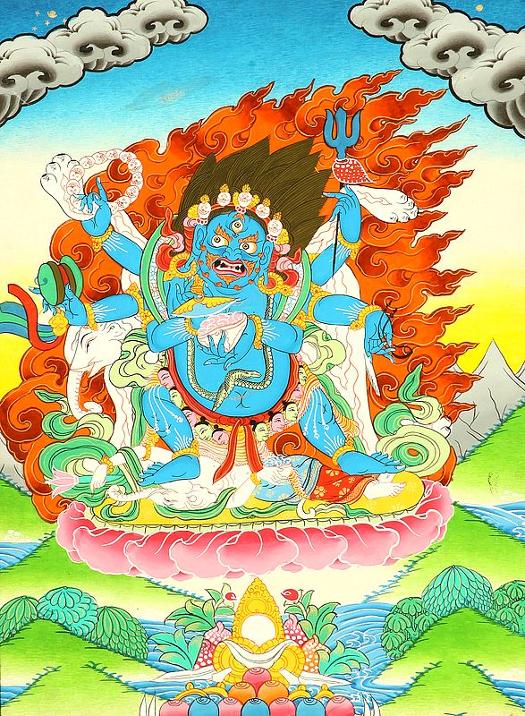 The Six-Armed (Shadbhuja) Mahakala (mGon po phyag drug pa) - A Highly Symbolic Image