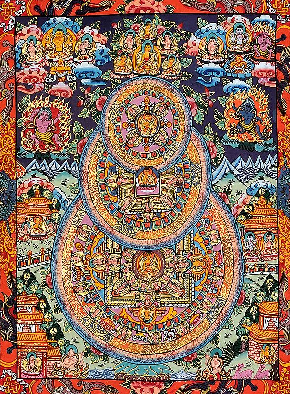 Triple Mandalas of Buddha (Tibetan Buddhist)