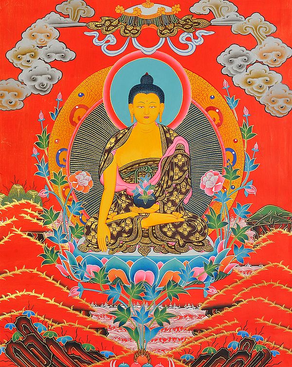 Tibetan Buddhist Shakyamuni Buddha in Bhumisparsha Mudra