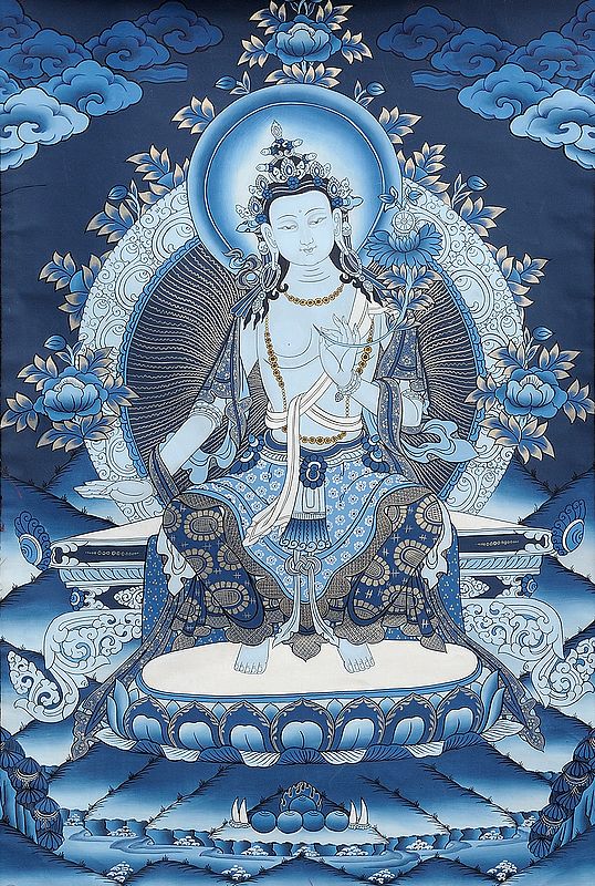 The Future Buddha Maitreya in Blue Hue