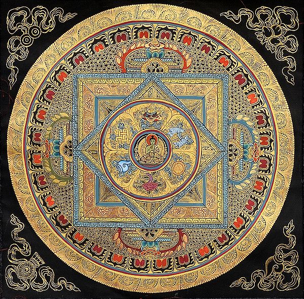 A Mandala of the Buddha with Auspicious Symbols