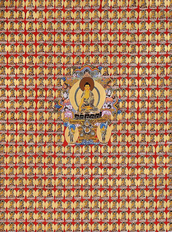 Thousand Buddhas with Shakyamuni in the Centre Seated on Six-ornament Throne of Enlightenment
