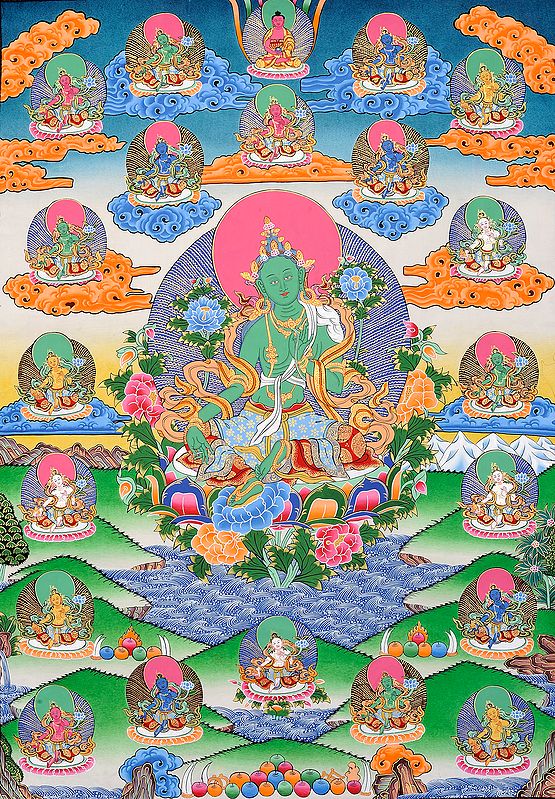 Twenty One Forms of Goddess Green Tara