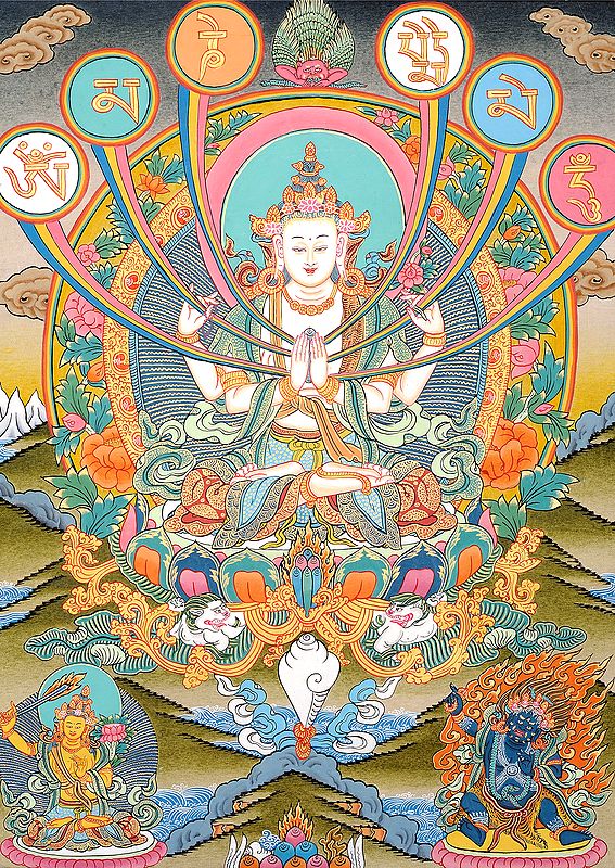The Patron Deity of Om Mani Padme Hum(Tibetan Buddhist)