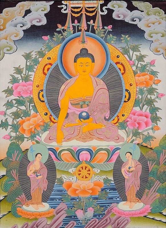 Buddha and His Two Disciples (Tibetan Buddhist )