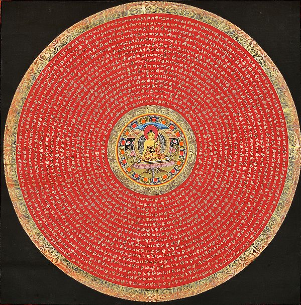 Buddha Mandala with Sacred Mantras