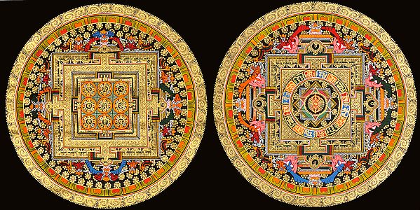 Two Tibetan Buddhist Mandalas (OM and Vajra Mandala)