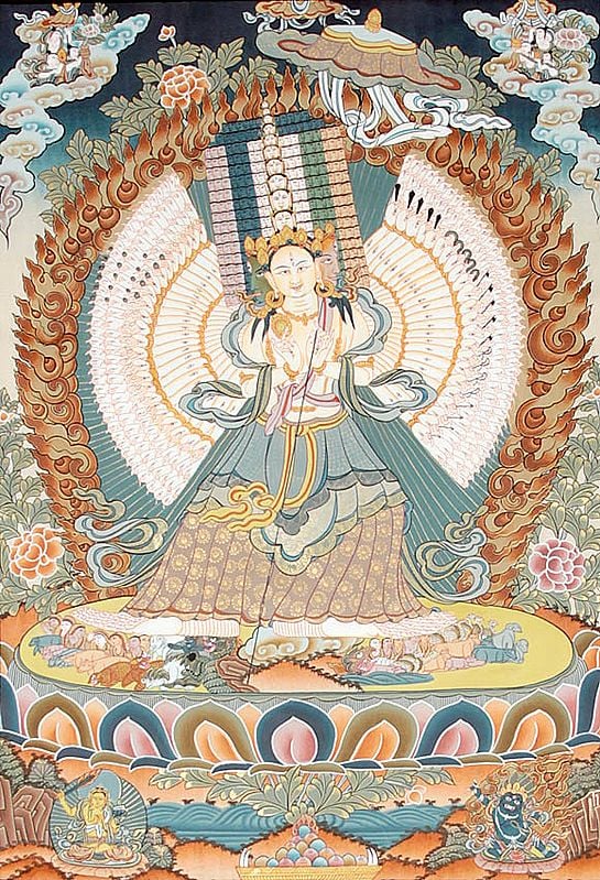 Thousand-Armed Ushnishasitatapattra (A Special Form of the Goddess Tara)