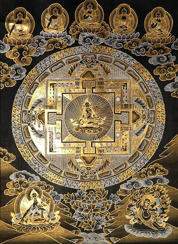 White Tara Mandala with Five Dhyani Buddhas Atop