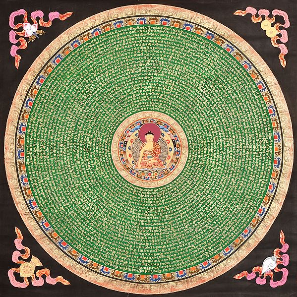 Tibetan Buddhist - Super Large Size Buddha Mandala with Syllable Mantra