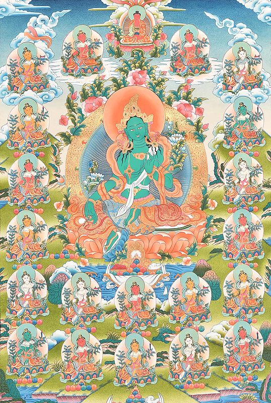Twenty Two Forms of Tibetan Buddhist Goddess Green Tara