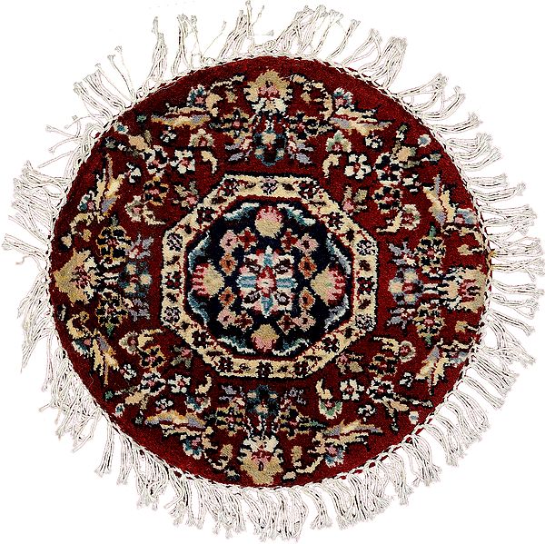Circular Hand-Knotted Table Mat