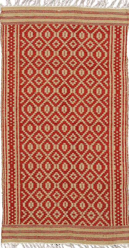 Mars-Red Durri from Sitapur with All-Over Thread Weave