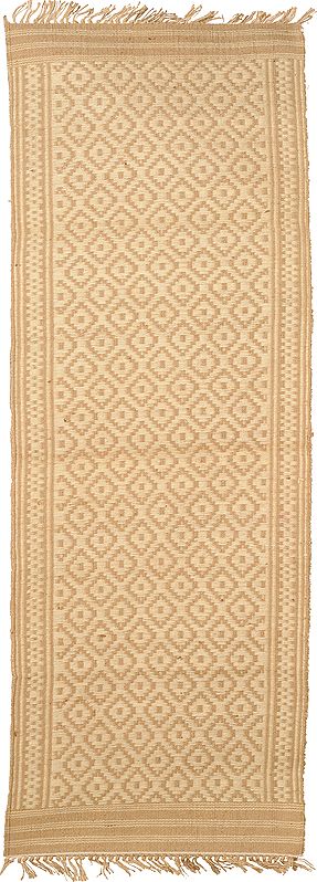 Ivory and Beige Runner from Telangana with Woven Bootis
