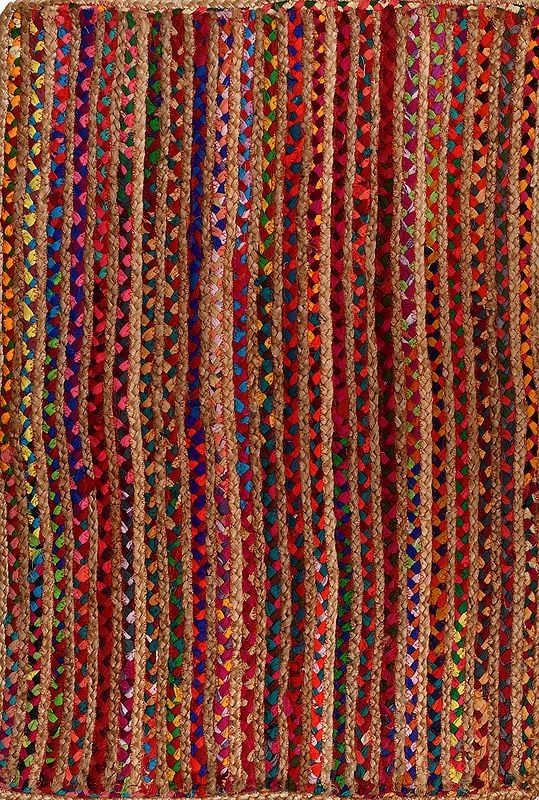 Multicolored Carpet with Jute