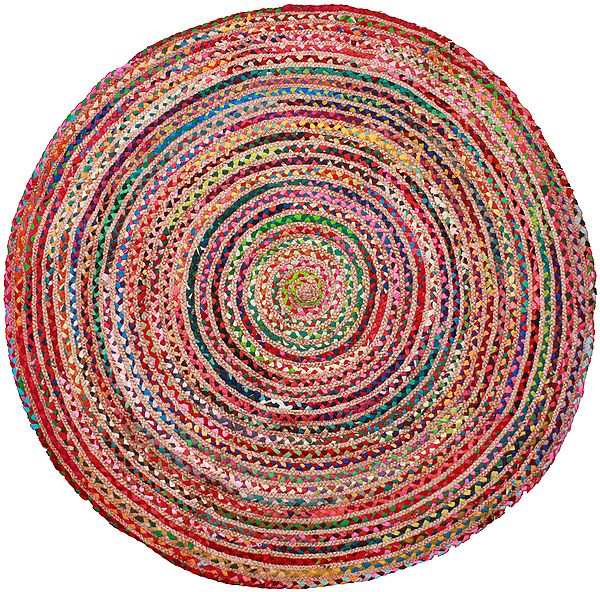 Multicolored Round Asana Mat