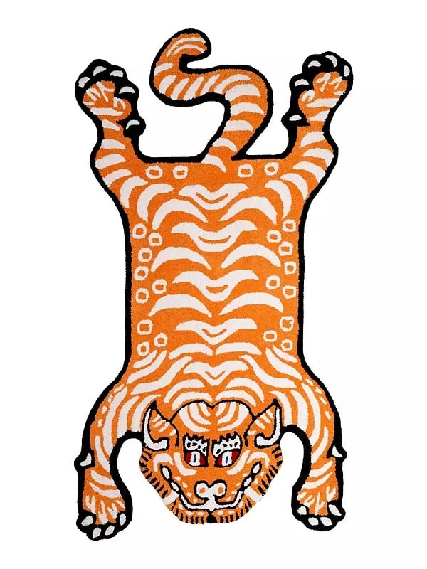 Tibetan Tiger Wool Mat from Mirzapur