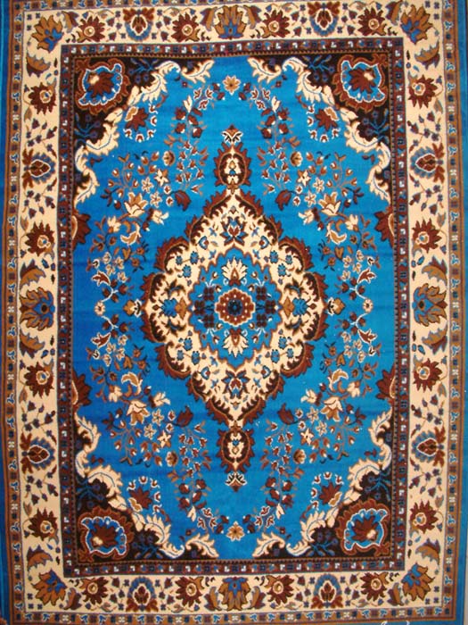 Turquoise Colored Poly-Cotton Carpet