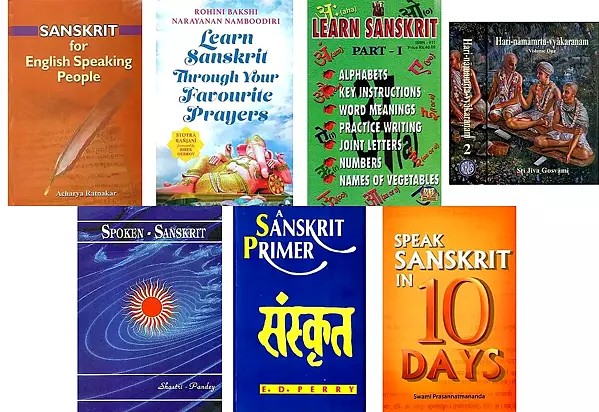 Learn Sanskrit with Roman Script (Set of 7 Books)