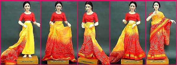 How To Drape A Saree, Illustrated By A Series Of Dolls