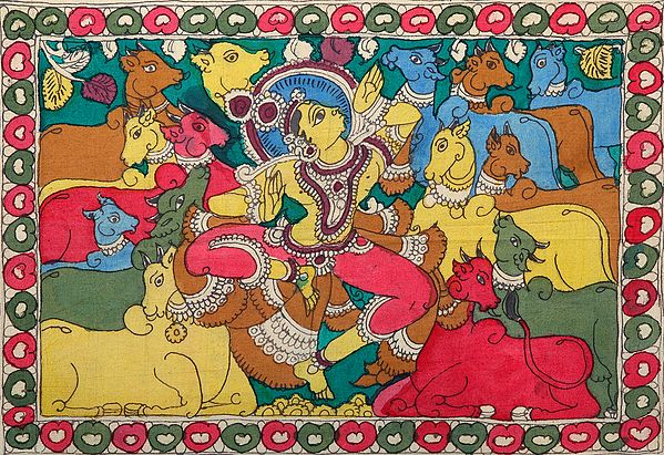 Krishna Sporting with His Cows
