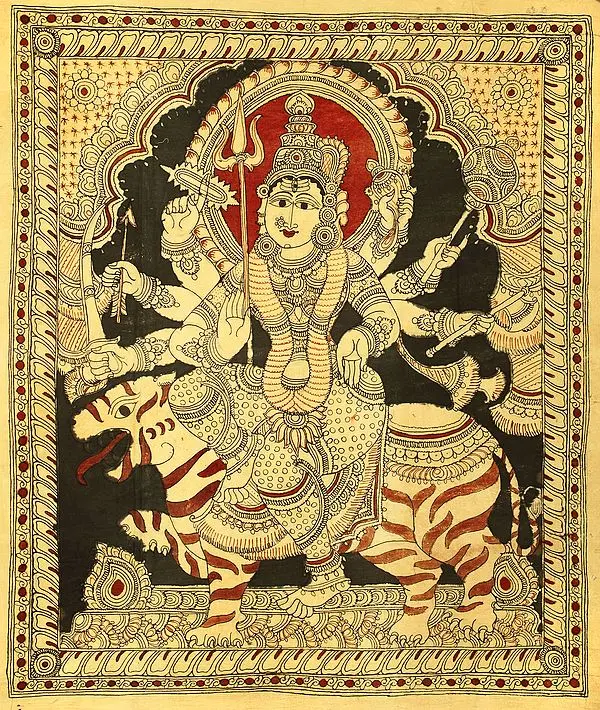 Ashtabhujadharini Durga On The Back Of A Tiger