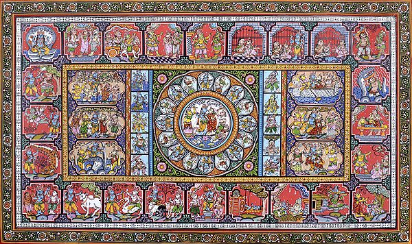 Shri Krishna Lila Pata with Different Episodes of Ramayana