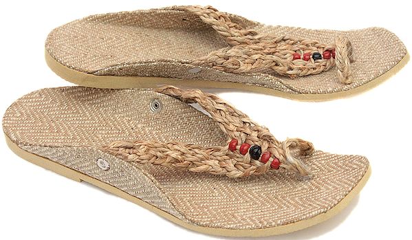 Jute Chappals with Beads