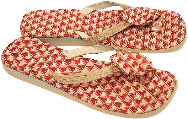 Red Jute Sandals