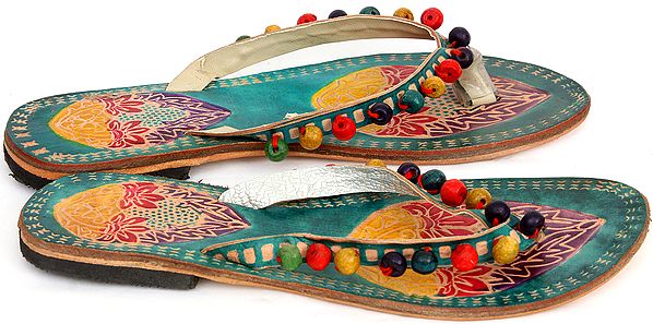 Floral Chappals with Beads