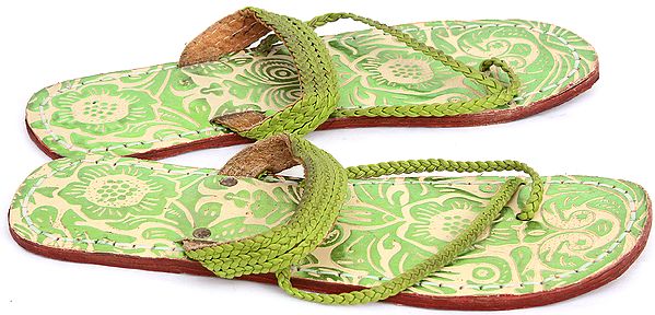 Green Flat Sandals