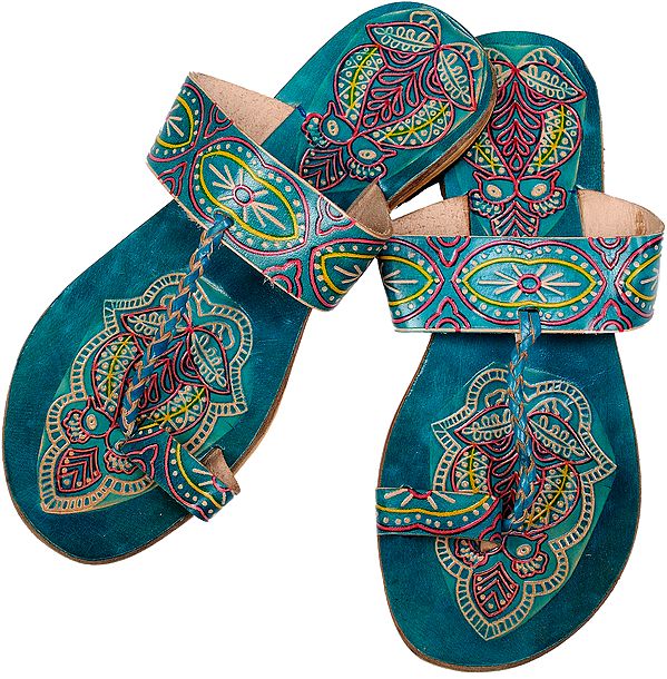 Fancy Shantiniketan Sandals with Knotted Rope Strap