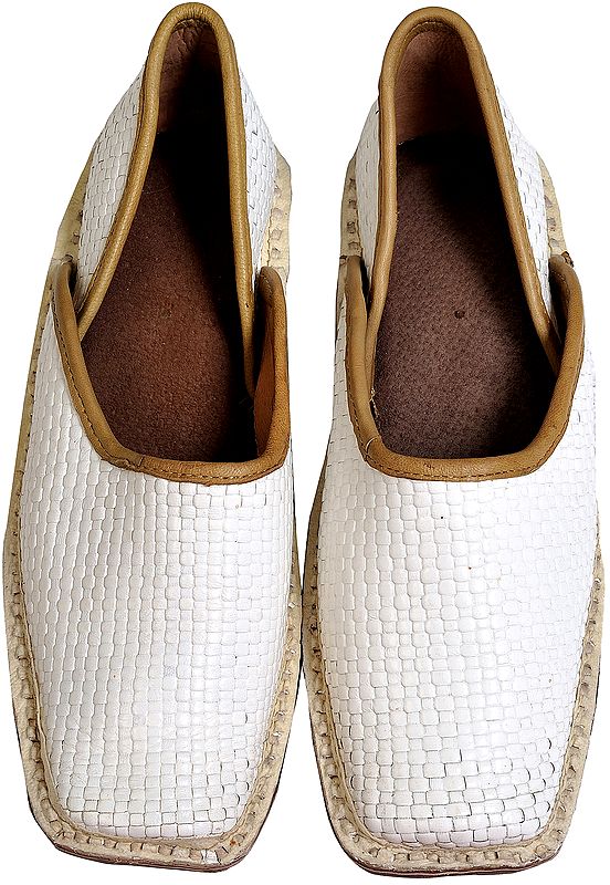Slip-On White Matted Shoes for Men