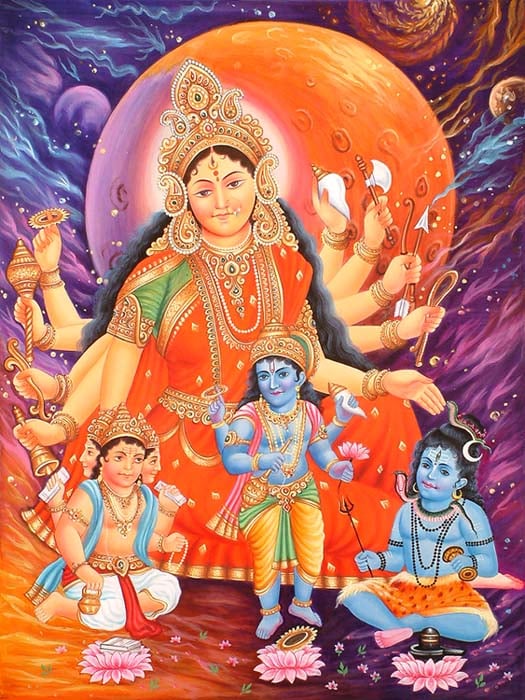 Devi the Mother Goddess and Her Three Children