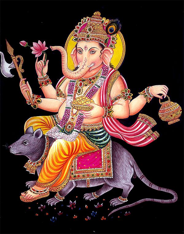 Ganesha Riding His Rat