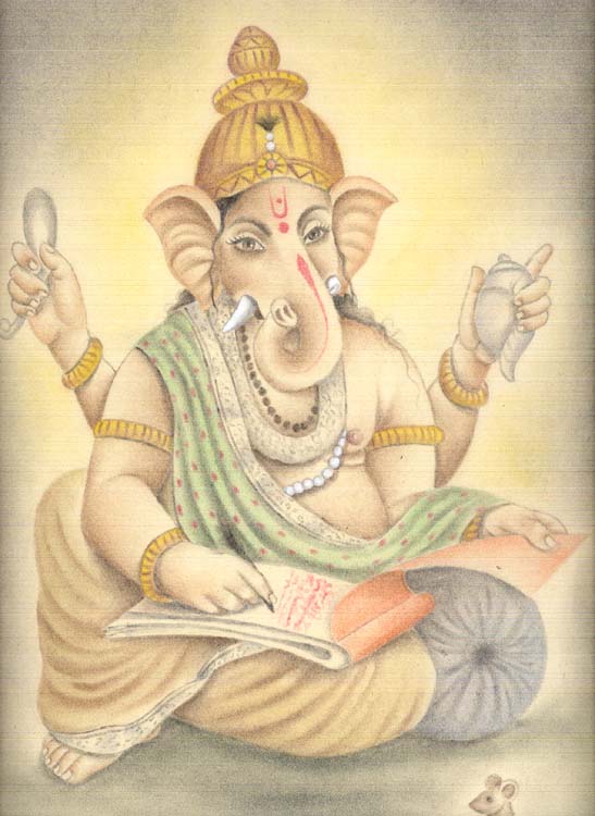 Ganesha Scribing the Mahabharata