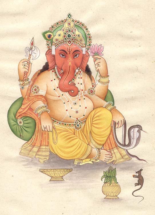 Ganesha with a Lotus