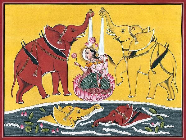 Goddess Lakshmi Bathed by Elephants