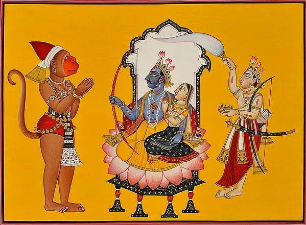 Ram Darbar Watercolor Artwork on Paper