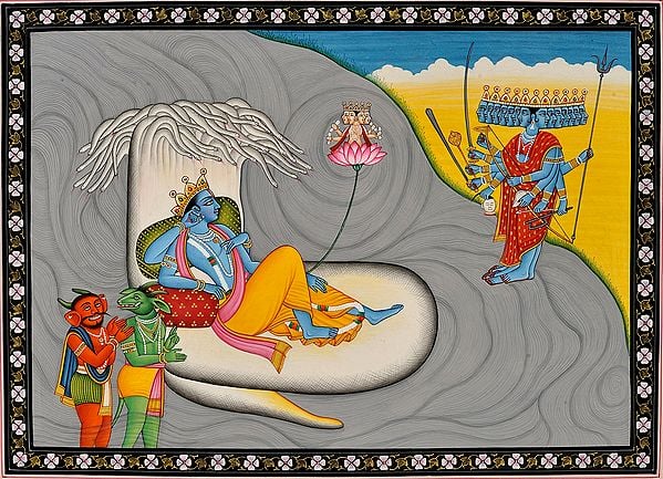 Shesha-shayi Vishnu, Madhu-Kaitabha and Adishakti