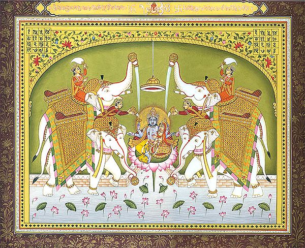 Abhisheka of Lakshmi-Narayana