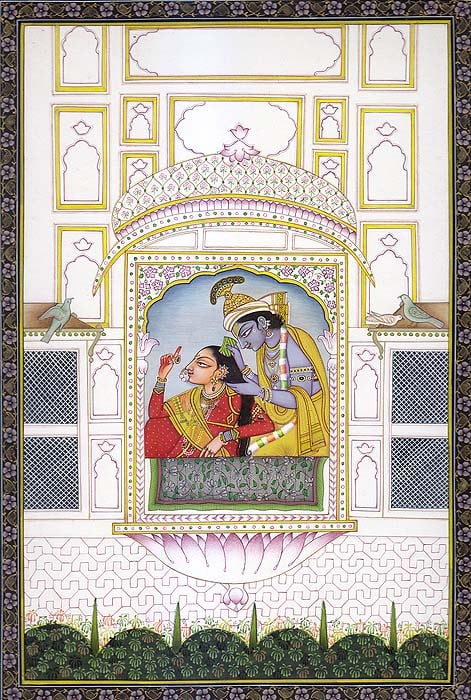 Krishna Combing Radha’s Hair