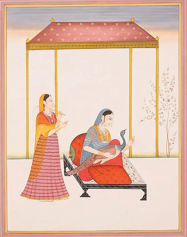Radha with Peacock